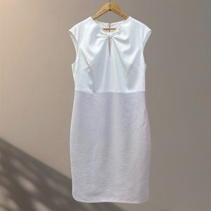 Ted Baker White Lilac Purple Bow Tie Cutout Shift Dress (US size 12/L) NWT